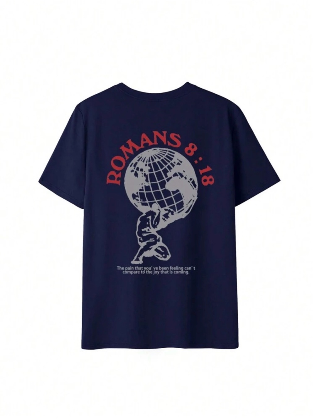 Naval Blue "Romans 8:18" Graphic Tee